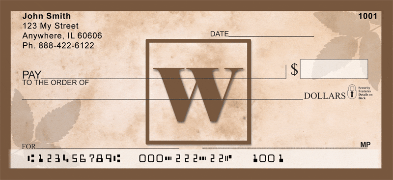 Simplistic Monogram W Personal Checks