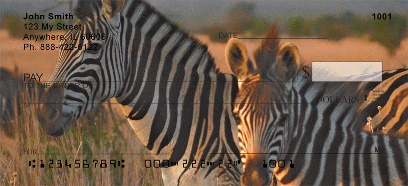 Zebras At Sunset Personal Checks