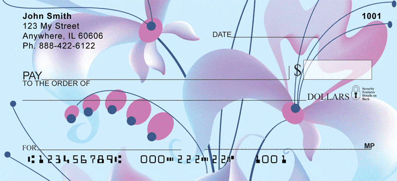 Spaced Flowers Personal Checks