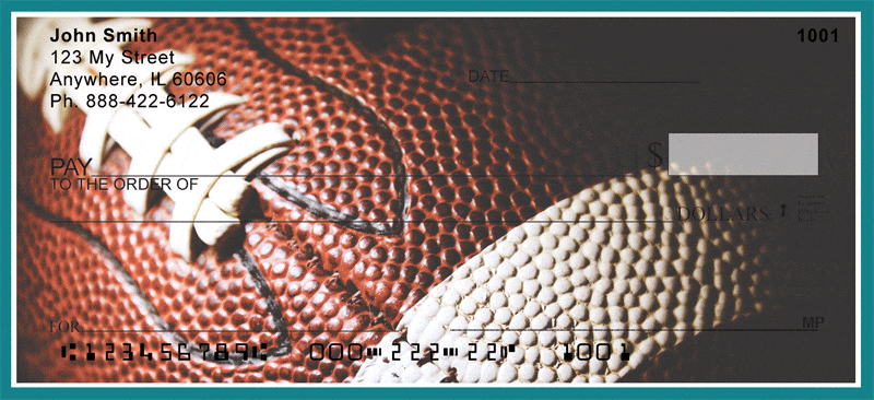Midnight Green and White Football Team Checks