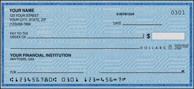Blue Securitone Personal Checks