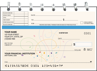 Confetti Top Stub Personal Checks
