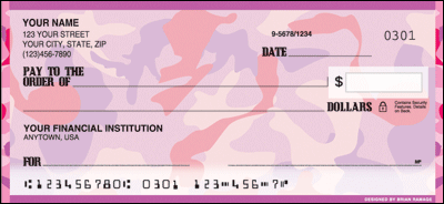 Girly Camo Personal Checks