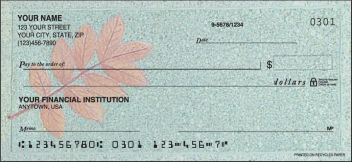 Autumn Leaf Flower Personalized Checks