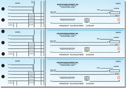 Securiguard Premium Blue 3-on-a-Page Checks