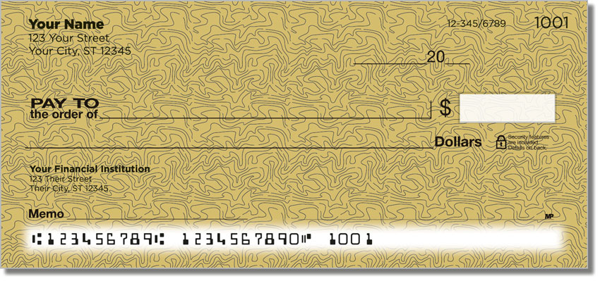 Tan Topographic Personal Checks