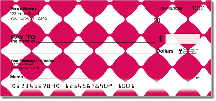 Magenta Bead Personal Checks