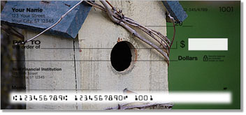 Wooden Birdhouse Personalized Checks