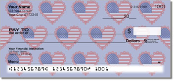 Patriotic Heart Design Checks