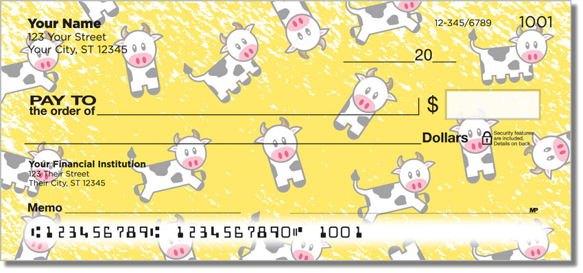 Cute Cow Personal Checks