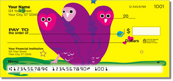 Colorful Owl Personalized Checks