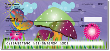 Retro Mushroom Personalized Checks