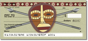 African Tribal Mask Design Checks