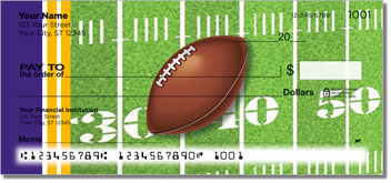 Purple & Yellow Football Fan Personalized Checks