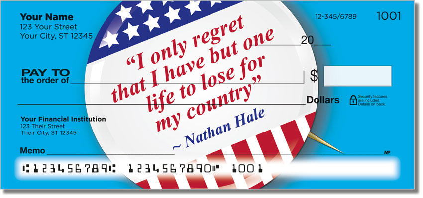Patriotic Button Personal Checks