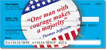 Patriotic Button Personalized Checks