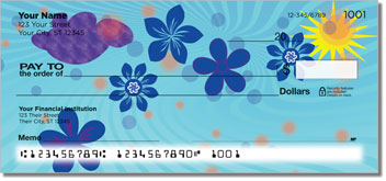 Cute Blue Flower Design Checks
