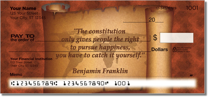 Patriotic Quote Personal Checks