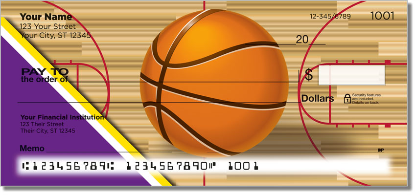 Purple & Gold Basketball Checks
