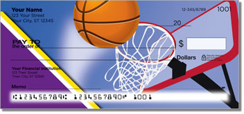 Purple & Gold Basketball Personalized Checks