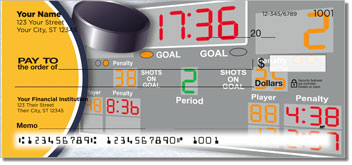 Blue & Gold Hockey Personalized Checks