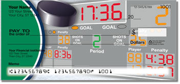 Green & Blue Hockey Personalized Checks