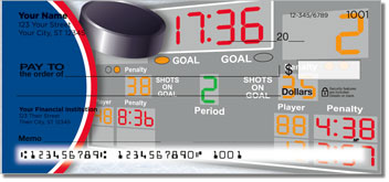 Red & Blue Hockey Personalized Checks