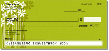 Daisy Silhouette Personalized Checks
