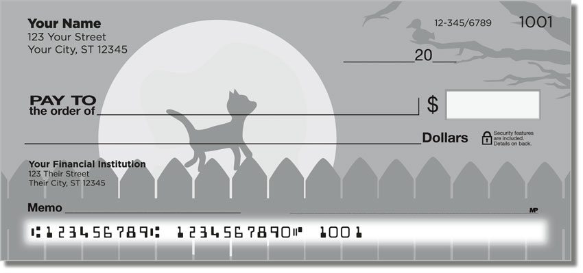 Nocturnal Kitty Personal Checks