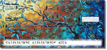 Birds and Blossoms Theme Checks