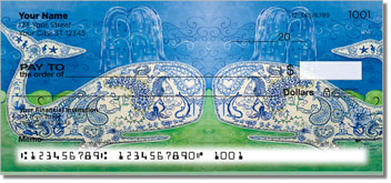 Floral Whale Theme Checks