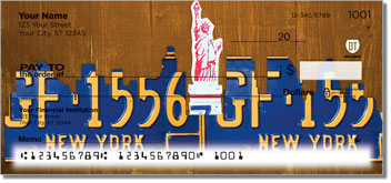 New York License Plate Personalized Checks