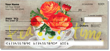 Tea Rose Personalized Checks