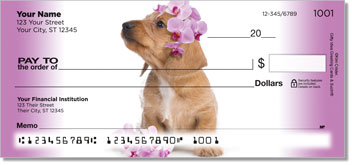 Pups in Bloom 3 Personalized Checks