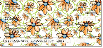 Orange Daisies Personalized Checks