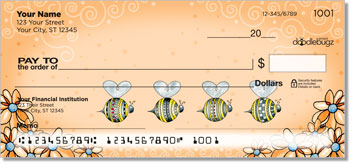 Orange Daisies with Bees Theme Checks