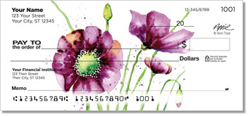 Violet Poppies Theme Checks