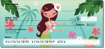 Hula Girl Personalized Checks