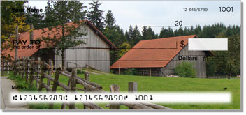 Rustic Building Personalized Checks