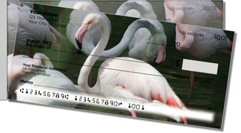 Pink Flamingo Side Tear Personalized Checks