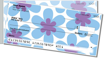 Retro Flower Side Tear Personalized Checks