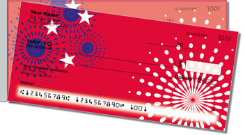Patriotic Fireworks Side Tear Design Checks