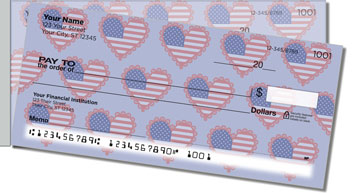 Patriotic Heart Side Tear Design Checks