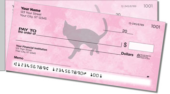 Cat Silhouette Side Tear Theme Checks