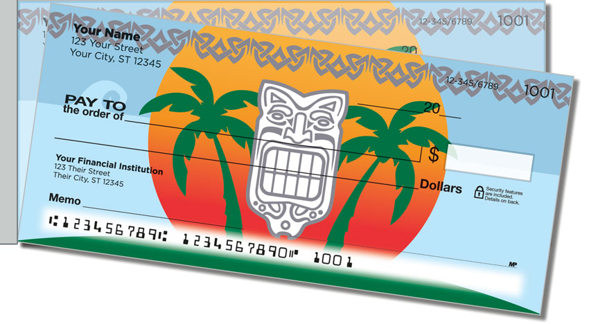 Tribal Mask Side Tear Personal Checks