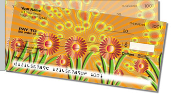 Groovy Garden Side Tear Personalized Checks