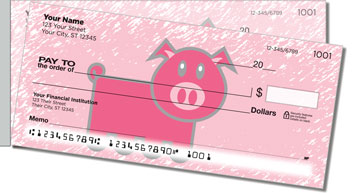 Pink Pig Side Tear Design Checks