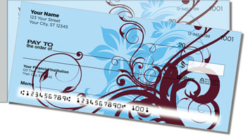 Floral Scroll Side Tear Personalized Checks