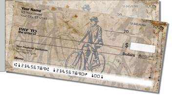 Vintage Bicycle Side Tear Personalized Checks