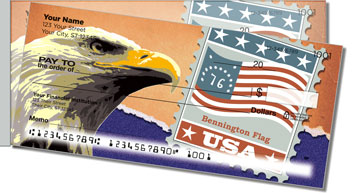 Flag Stamp Side Tear Design Checks
